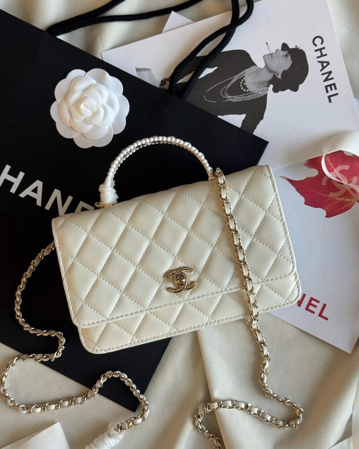 Chanel Top Handle Quilted bag with brand box