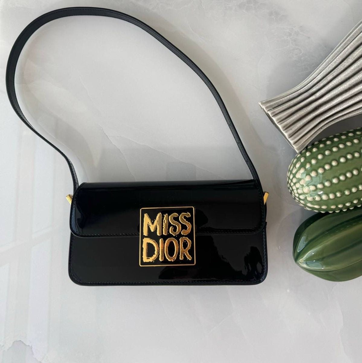 MISS DIOR Flap Patent Bag