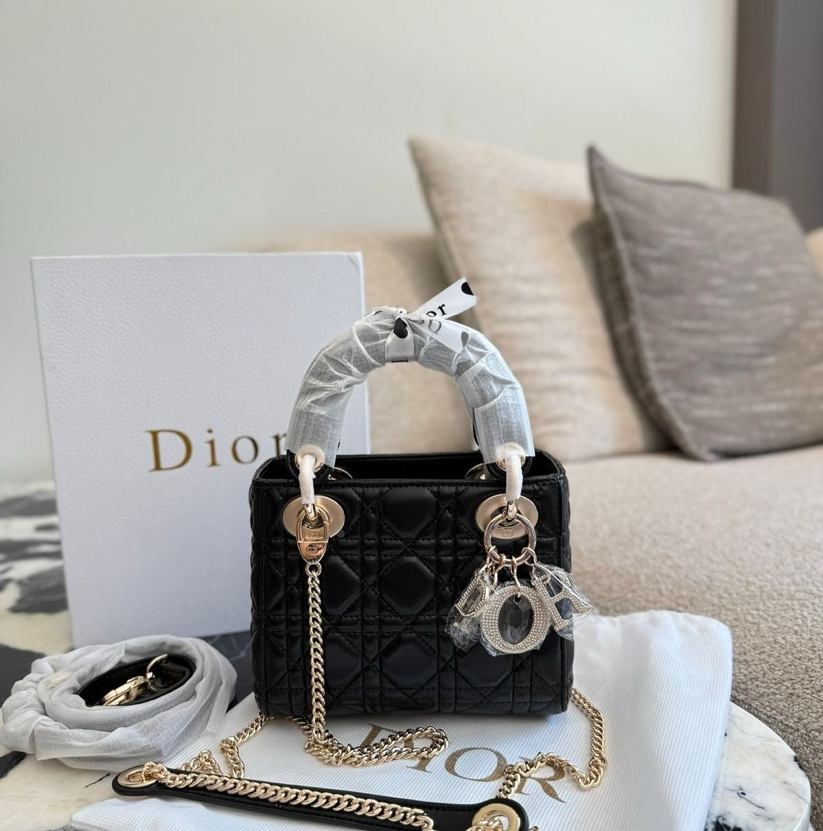 Christian Dior lady bag with brand box-Small