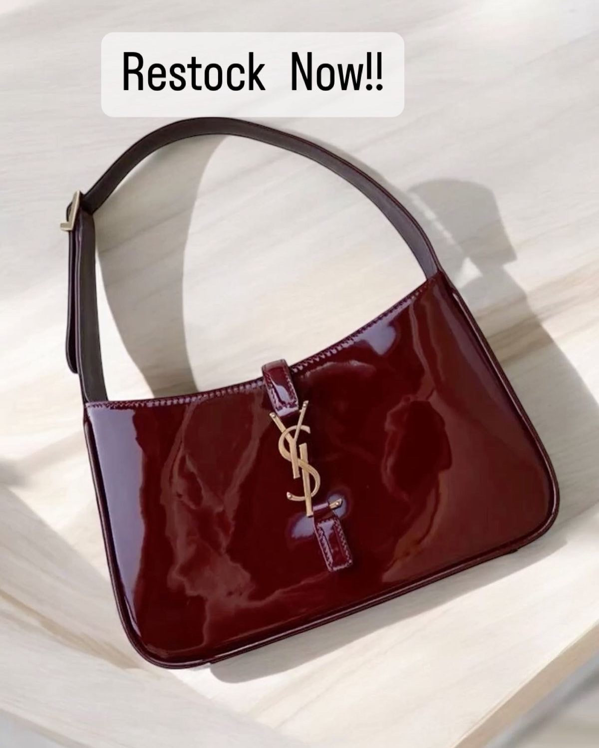 YSL Hobo Leather Patent handbag with Brand Box