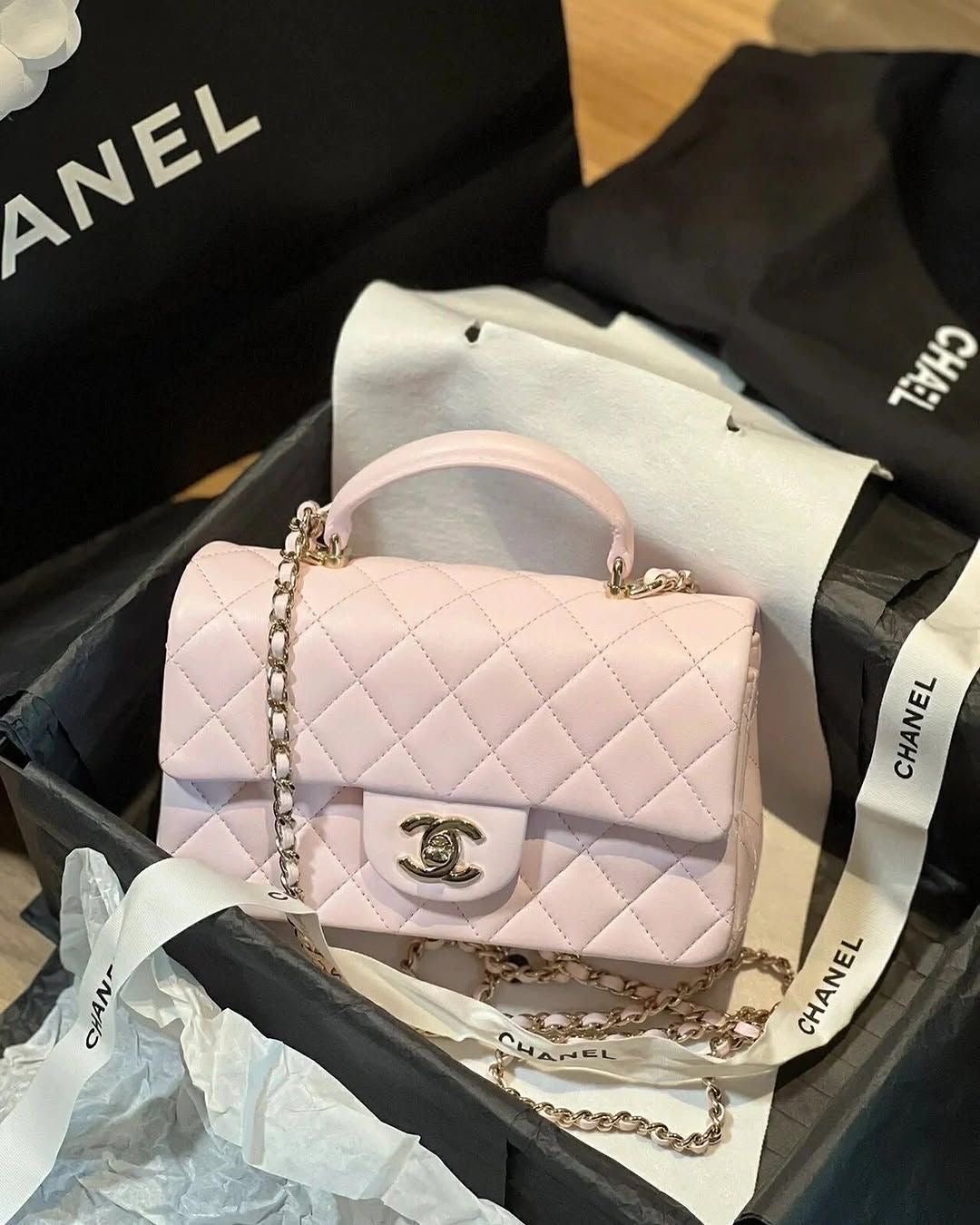 Chanel classic Small top handle bag -genuine leather