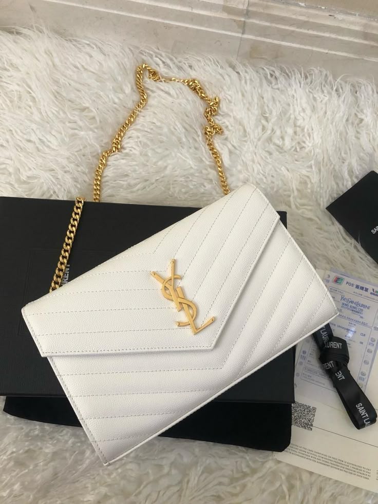YSL Quilted Chain Wallet with Band Box