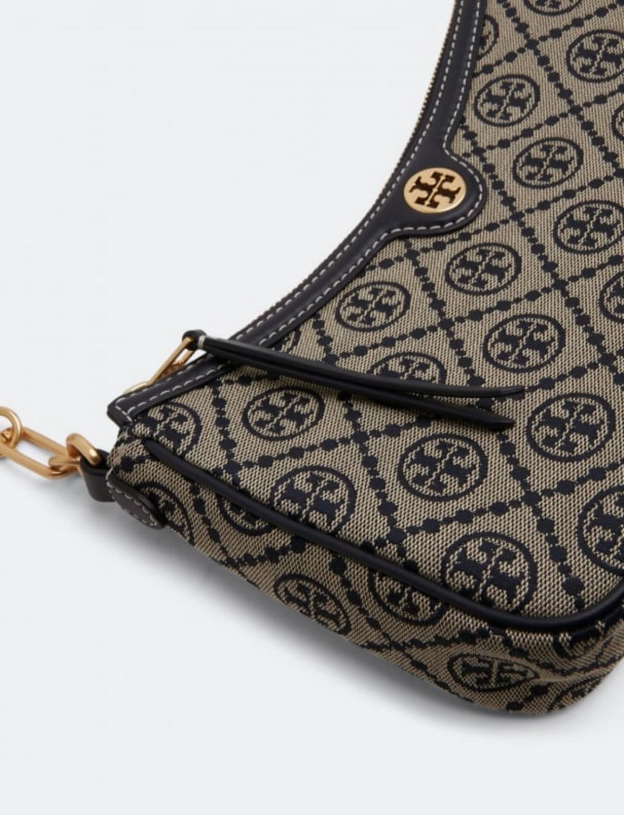 Tory Burch T Monogram Jacquard Logo Shoulder Bag with brand box