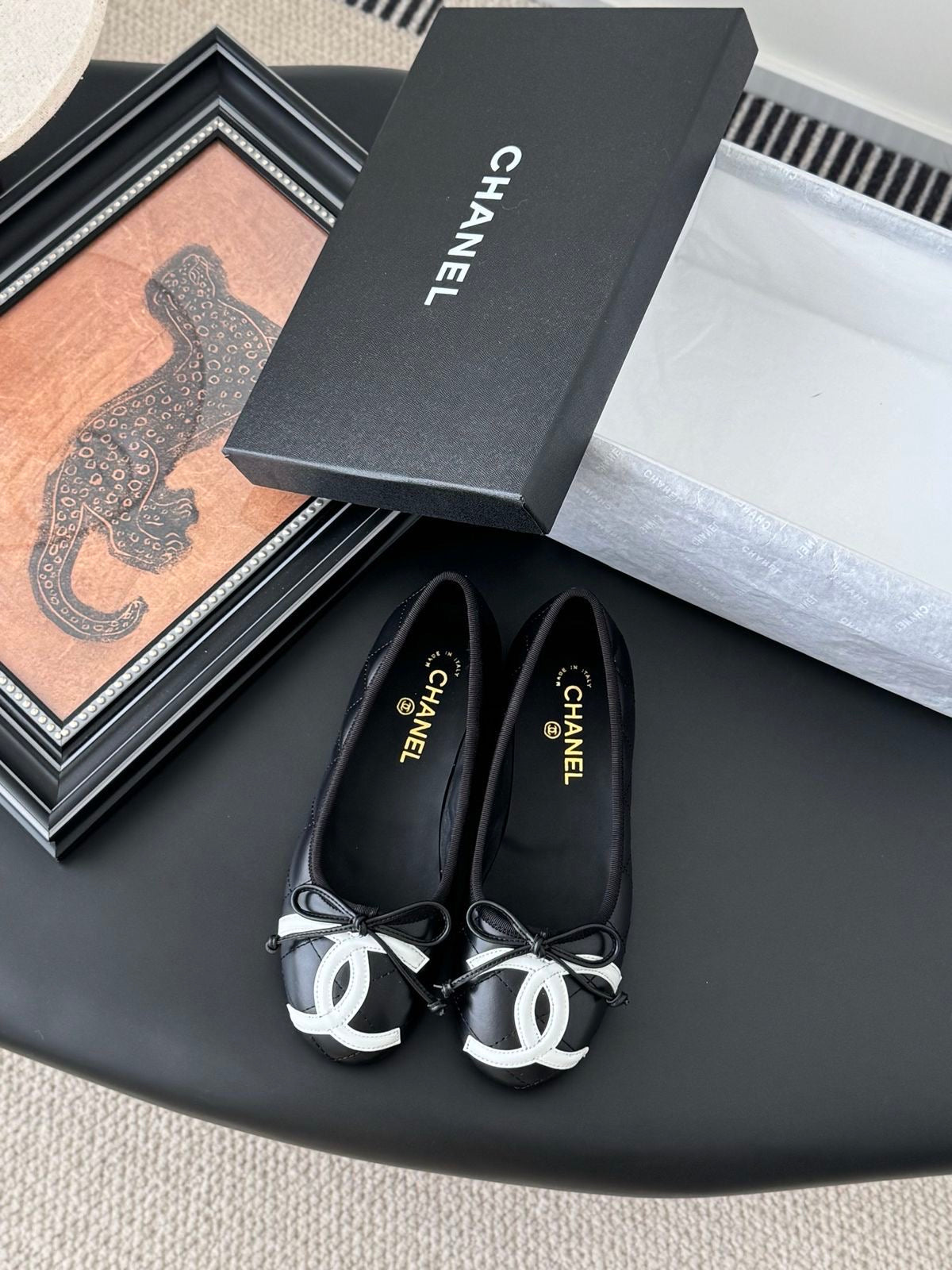 Chanel Cambo ballet flats with brand box