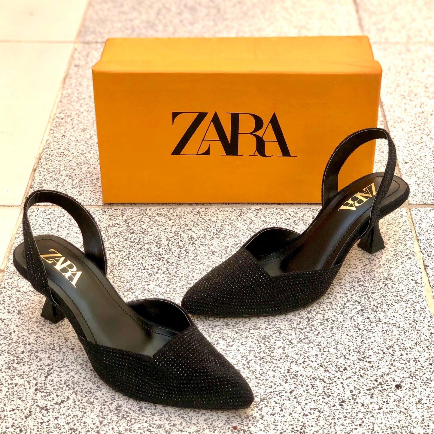 ZARA Stone Heels