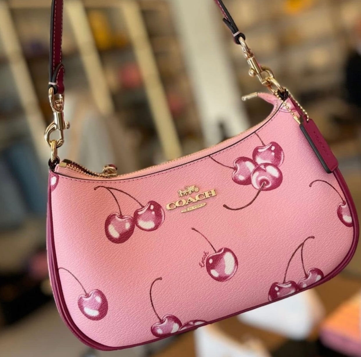 COACH Cherry Terri Handbag With Brand box