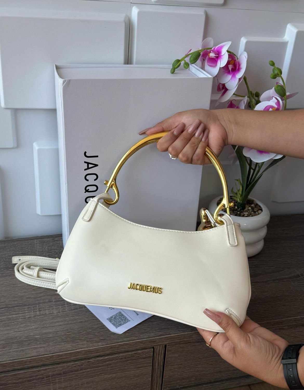 Important JACQUEMUS Mousqueton Bag with brand box