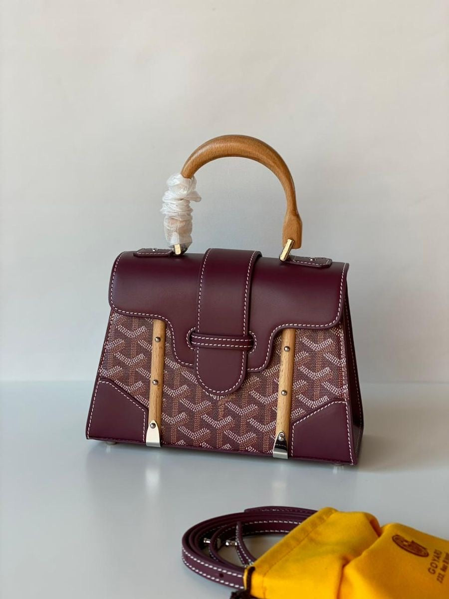 Goyard Coated Leather MM Saigon bag with brand box