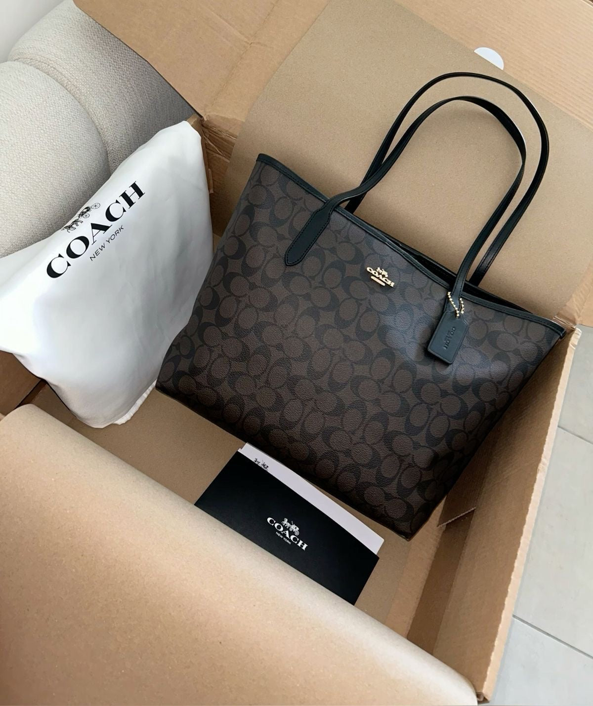 COACH City Tote Bag-genuine leather