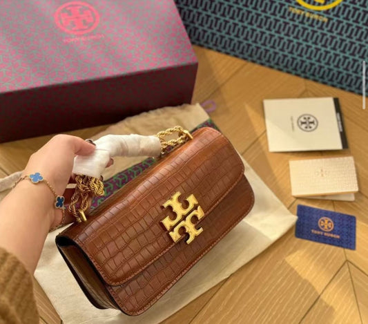 Tory Burch Eleanor Croc- Embossed with brand box