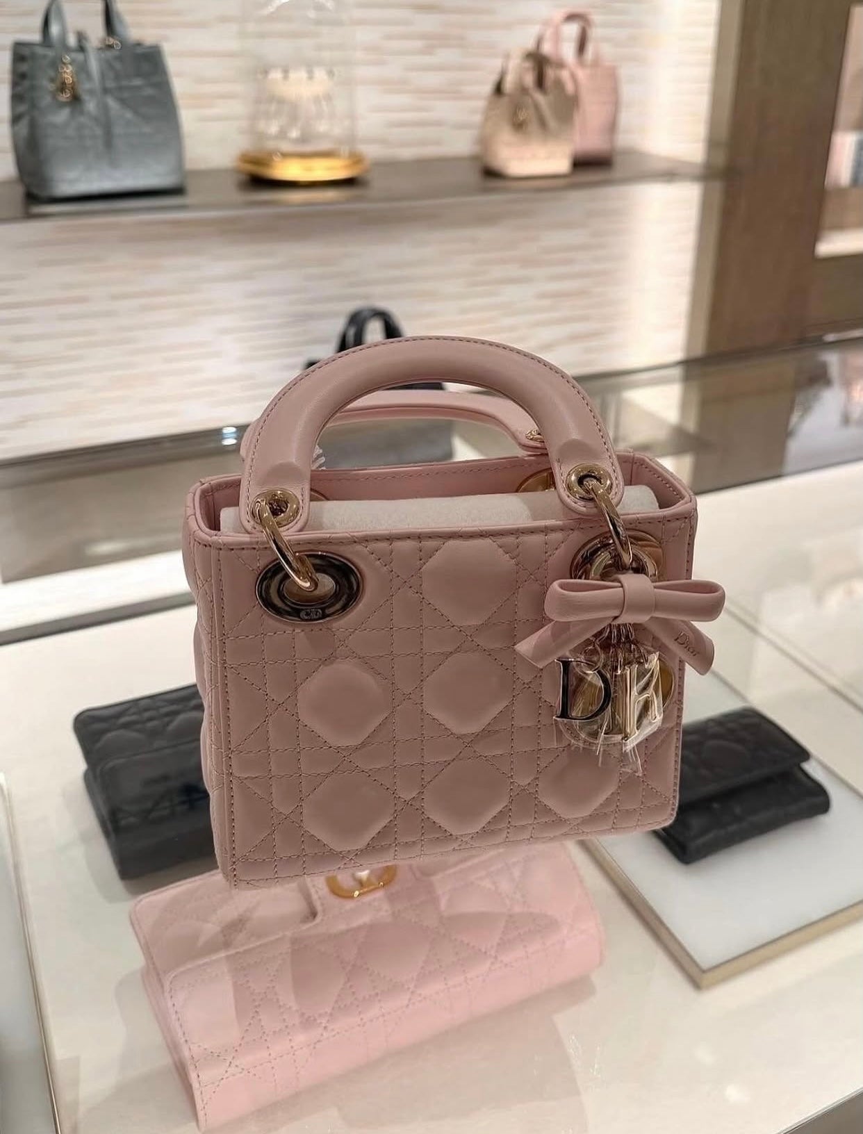 Christian Dior lady Cannage with genuine leather
