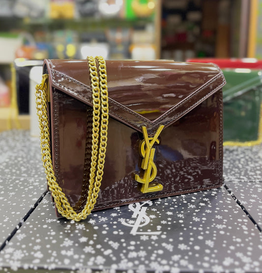 YSL Cassandra Patent Leather chain Wallet