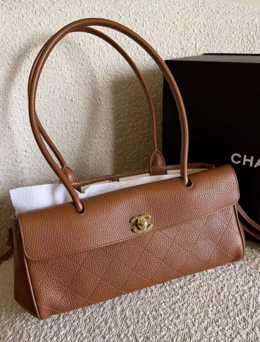 Chanel Grained Calfskin East west small tote-genuine leather