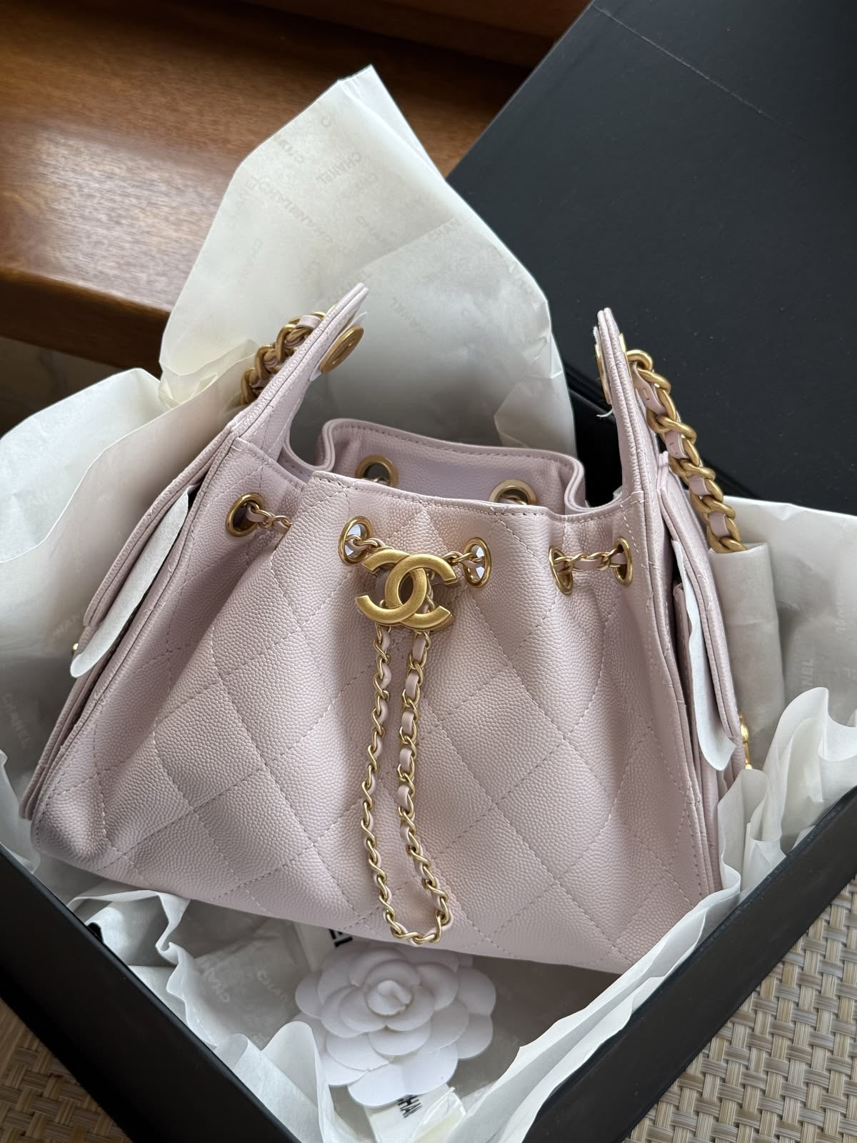 Chanel Hobo 25 Small with premium packaging-genuinely leather