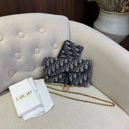 Christian Dior saddle Pouch with box