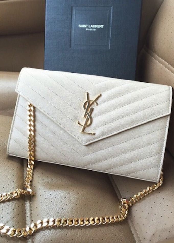 YSL Quilted Chain Wallet With Brand Box