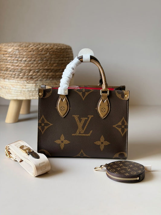 Lv on the go MM Bag with brand box-genuine leather