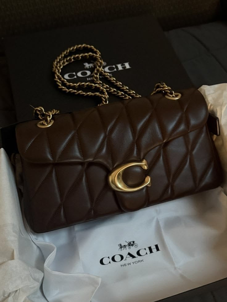 Coach Quilted Tabby 26 with brand box-Coffee Brown