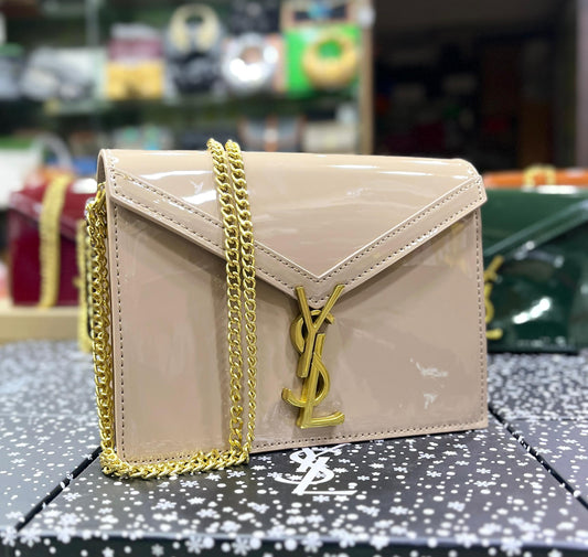 YSL Cassandra Patent Leather Chain Wallet