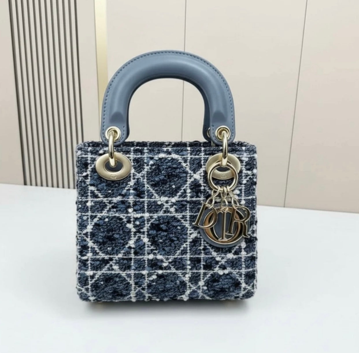 Christian Dior lady Dior small Tweed Bag with brand box