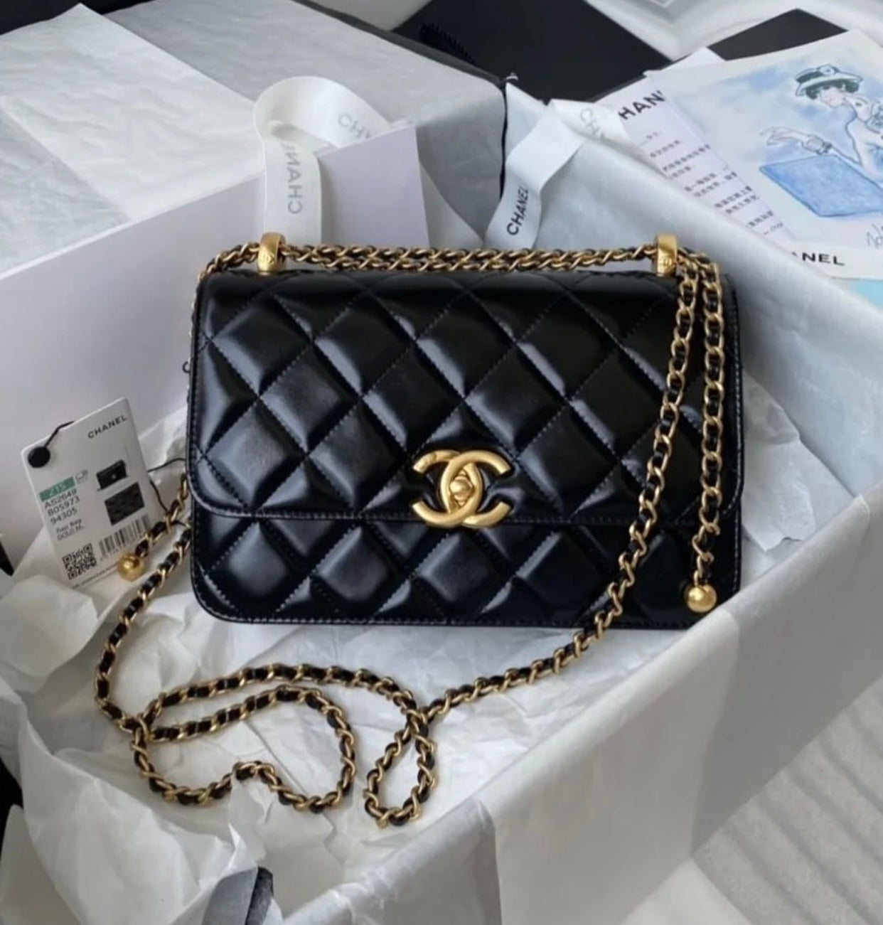 CHANEL Flap Bag with Brand Box