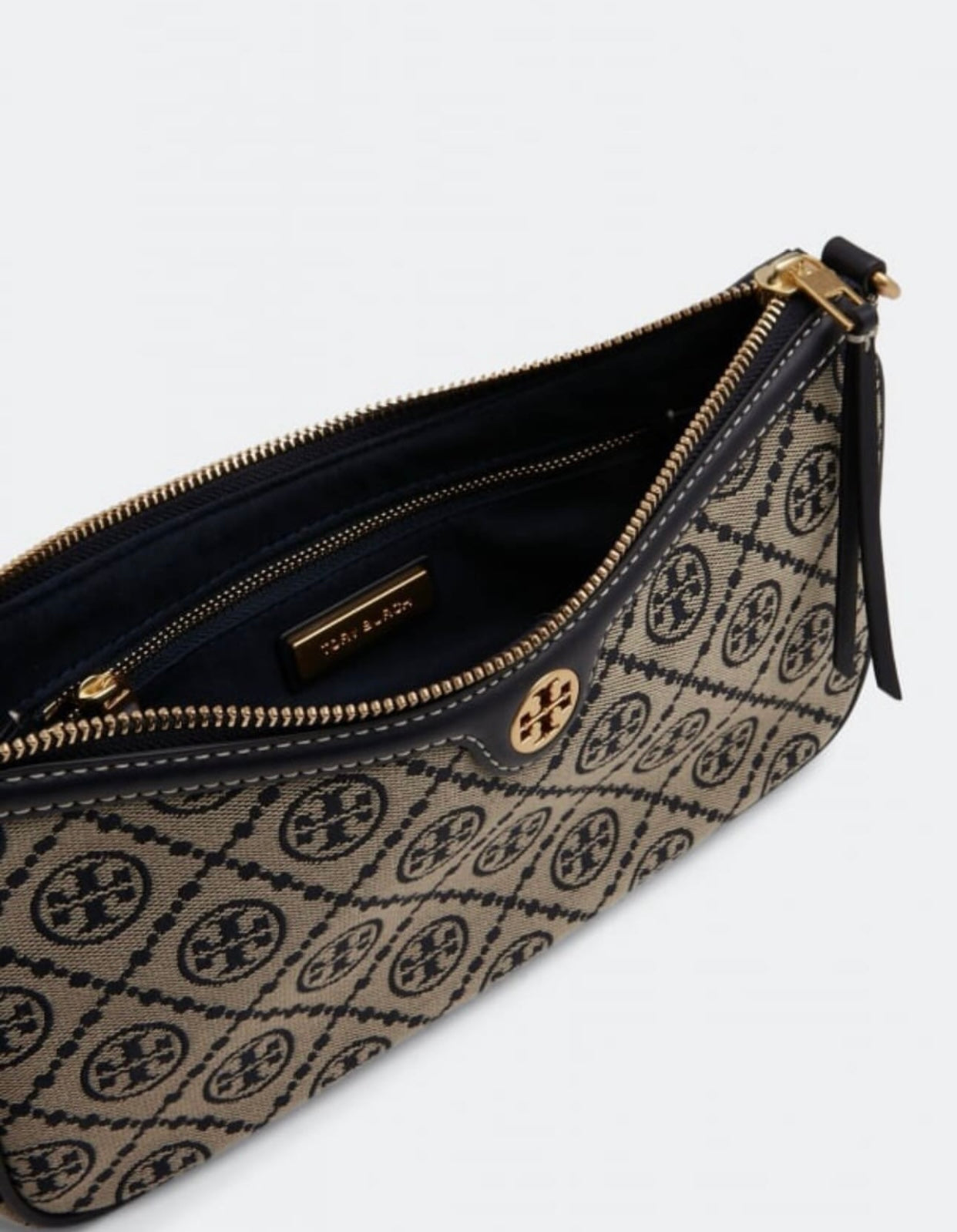 Tory Burch T Monogram Jacquard Logo Shoulder Bag with brand box