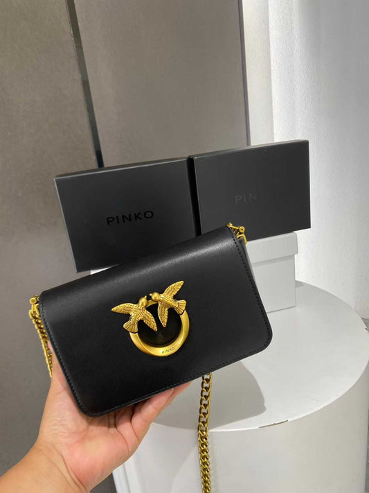 PINKO Micro Calfskin Slik bag with Brand box