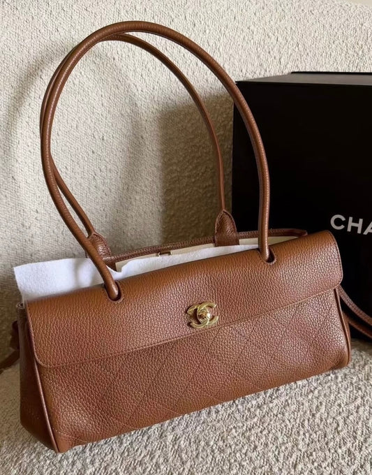 CHANEL Vintage Cerf Small Tote With Dust Bag