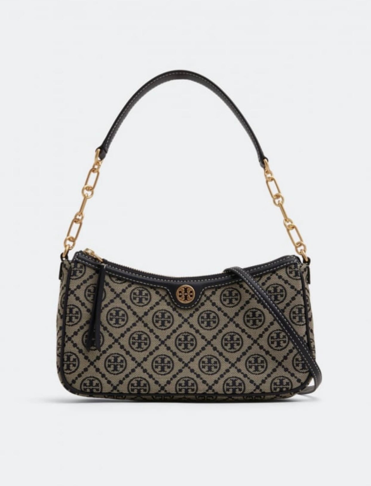 Tory Burch T Monogram Jacquard Logo Shoulder Bag with brand box