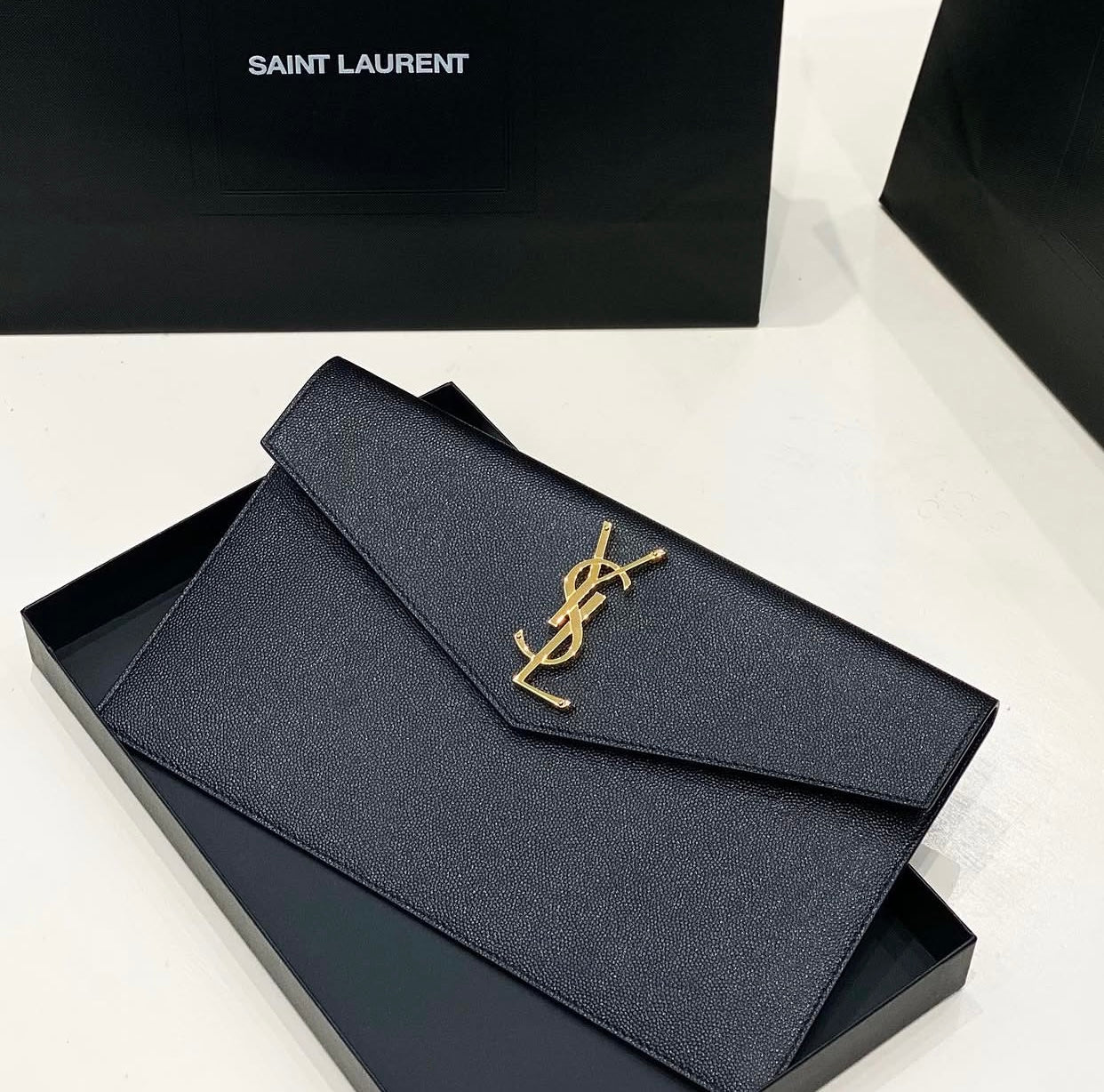 Ysl uptown pouch with brand box